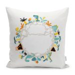 - Petek-Kc10583-Gorsel - Realhomes Realhomes Tropik Ağaçlar Ve Hayvanlar Motifli Çocuk & Genç Odası Modern Yastık Kırlent Kılıfı Realhomes