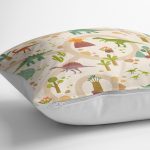 - Petek-Kc10586-Gorsel-2 - Realhomes Realhomes Dinozor Desenli Oyun Yolları Tasarımlı Çocuk & Genç Odası Modern Yastık Kırlent Kılıfı Realhomes