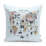 - Petek-Kc10589-Gorsel - Realhomes Realhomes Hayvanların Dünyası Eğitici Tasarımlı Çocuk & Genç Odası Modern Yastık Kırlent Kılıfı Realhomes