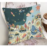 - Petek-Kc10596-Gorsel-1 - Realhomes Realhomes Renkli Araba Yol Tasarımlı Çocuk & Genç Odası Modern Yastık Kırlent Kılıfı Realhomes