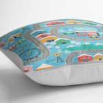 - Petek-Kc10604-Gorsel-2 - Realhomes Realhomes Eğitici Trafik Yolu Oyun Tasarımlı Çocuk & Genç Odası Modern Yastık Kırlent Kılıfı Realhomes