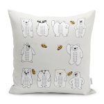 Realhomes Sevimli Ayıcıklar Çarpım Tablosu Motifli Çocuk & Genç Odası Modern Yastık Kırlent Kılıfı Realhomes