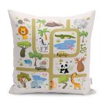 - Petek-Kc10611-Gorsel - Realhomes Realhomes Hayvanat Bahçesi Eğitici Yol Tasarımlı Çocuk & Genç Odası Modern Yastık Kırlent Kılıfı Realhomes