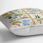 - Petek-Kc10611-Gorsel-2 - Realhomes Realhomes Hayvanat Bahçesi Eğitici Yol Tasarımlı Çocuk & Genç Odası Modern Yastık Kırlent Kılıfı Realhomes