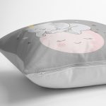 - Petek-Kc10617-Gorsel-2 - Realhomes Realhomes Pembe Ay Sevimli Fil Tasarımlı Çocuk & Genç Odası Modern Yastık Kırlent Kılıfı Realhomes