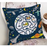 - Petek-Kc10620-Gorsel-1 - Realhomes Realhomes Uzay Temalı Eğitici Yol Tasarımlı Çocuk & Genç Odası Modern Yastık Kırlent Kılıfı Realhomes