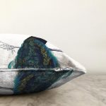 - Rasel-K12409-Gorsel-2 - Realhomes  Realhomes Beyaz Zeminli Mavi Tavuskuşu Motifli Dijital Baskılı Dekoratif Yastık Kırlent Kılıfı Realhomes