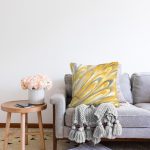 - Rasel-K12411-Gorsel-1 - Realhomes  Realhomes Pastek Sarı Gri Renkli Fırça İzleri Dijital Baskılı Modern Yastık Kırlent Kılıfı Realhomes