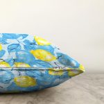 - Rasel-K12413-Gorsel-2 - Realhomes  Realhomes Mavi Suluboyalı Sarı Limonlar Özel Tasarım Dijital Baskılı Yastık Kırlent Kılıfı Realhomes