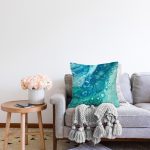 - Rasel-K12416-Gorsel-1 - Realhomes  Realhomes Turkuaz Renkli Suluboya Tasarımlı Deniz Temalı Özel Tasarımlı Modern Yastık Kırlent Kılıfı Realhomes