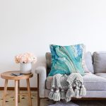 - Rasel-K12417-Gorsel-1 - Realhomes  Realhomes Mavi Renkli Mermer Tasarımlı Suluboya Motifli Dekoratif Yastık Kırlent Kılıfı Realhomes