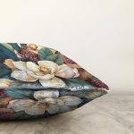 - Rasel-K12426-Gorsel-2 - Realhomes  Realhomes Renkli Gül Çiçek Motifli Yaprak Tasarımlı Dijital Baskılı Yastık Kırlent Kılıfı Realhomes