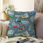 - Rasel-Kc10527-Gorsel - Realhomes  Realhomes Yarış Arabaları Oyun Yolu Tasarımlı Çocuk & Genç Odası Modern Yastık Kırlent Kılıfı Realhomes