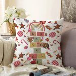 - Rasel-Kc10538-Gorsel - Realhomes  Realhomes Seksekli Çikolatalı Motifli Çocuk & Genç Odası Modern Yastık Kırlent Kılıfı Realhomes