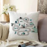 - Rasel-Kc10543-Gorsel - Realhomes  Realhomes Araba Yollu Eğitici Tasarım Çocuk & Genç Odası Modern Yastık Kırlent Kılıfı Realhomes