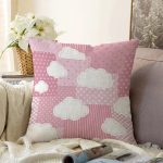 - Rasel-Kc10563-Gorsel - Realhomes  Realhomes Pembe Temalı Bulut Tasarımlı Çocuk & Genç Odası Modern Yastık Kırlent Kılıfı Realhomes