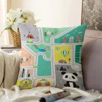 Realhomes Eğitici Oyun Yolu Trafik Tasarımlı Çocuk & Genç Odası Modern Yastık Kırlent Kılıfı Realhomes