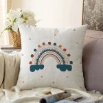 - Rasel-Kc10577-Gorsel - Realhomes  Realhomes Krem Renkli Gökkuşağı Motifli Çocuk & Genç Odası Modern Yastık Kırlent Kılıfı Realhomes