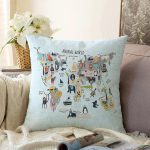 - Rasel-Kc10589-Gorsel - Realhomes Realhomes Hayvanların Dünyası Eğitici Tasarımlı Çocuk & Genç Odası Modern Yastık Kırlent Kılıfı Realhomes