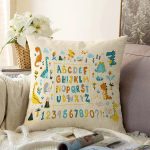 - Rasel-Kc10599-Gorsel - Realhomes  Realhomes Sevimli Vahşi Hayvanlar Eğitici Kelimeler Çocuk & Genç Odası Modern Yastık Kırlent Kılıfı Realhomes