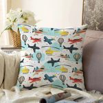 - Rasel-Kc10606-Gorsel - Realhomes  Realhomes Renkli Helikopterler Tasarımlı Çocuk & Genç Odası Modern Yastık Kırlent Kılıfı Realhomes