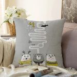 - Rasel-Kc10615-Gorsel - Realhomes Realhomes Sevimli Ayılar Eğitici Oyun Yolu Çocuk & Genç Odası Modern Yastık Kırlent Kılıfı Realhomes