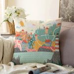 - Rasel-Kc10621-Gorsel - Realhomes Realhomes Renkli Mahalle Tasarımlı Oyun Yollu Çocuk & Genç Odası Modern Yastık Kırlent Kılıfı Realhomes