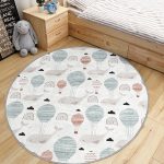 - RealHomes Dijital Baskılı Kaymaz Tabanlı Comfort Çocuk Odası Yuvarlak Halı - Realhomes  Balina Ve Balon Motifli Çocuk & Genç Odası Makinede Yıkanabilir Kaymaz Tabanlı Yuvarlak Çocuk Halısı Realhomes