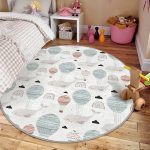 - RealHomes Dijital Baskılı Kaymaz Tabanlı Comfort Çocuk Odası Yuvarlak Halı - Realhomes  Balina Ve Balon Motifli Çocuk & Genç Odası Makinede Yıkanabilir Kaymaz Tabanlı Yuvarlak Çocuk Halısı Realhomes