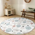 - RealHomes Dijital Baskılı Kaymaz Tabanlı Comfort Çocuk Odası Yuvarlak Halı - Realhomes  Balina Ve Balon Motifli Çocuk & Genç Odası Makinede Yıkanabilir Kaymaz Tabanlı Yuvarlak Çocuk Halısı Realhomes