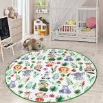 - RealHomes Dijital Baskılı Kaymaz Tabanlı Comfort Çocuk Odası Yuvarlak Halı - Realhomes Sevimli Orman Hayvanları Motifli Çocuk & Genç Odası Makinede Yıkanabilir Kaymaz Tabanlı Yuvarlak Çocuk Halısı Realhomes