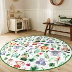 - RealHomes Dijital Baskılı Kaymaz Tabanlı Comfort Çocuk Odası Yuvarlak Halı - Realhomes Sevimli Orman Hayvanları Motifli Çocuk & Genç Odası Makinede Yıkanabilir Kaymaz Tabanlı Yuvarlak Çocuk Halısı Realhomes