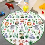 - RealHomes Dijital Baskılı Kaymaz Tabanlı Comfort Çocuk Odası Yuvarlak Halı - Realhomes Sevimli Orman Hayvanları Motifli Çocuk & Genç Odası Makinede Yıkanabilir Kaymaz Tabanlı Yuvarlak Çocuk Halısı Realhomes