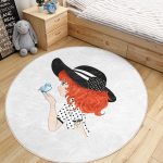 - RealHomes Dijital Baskılı Kaymaz Tabanlı Comfort Çocuk Odası Yuvarlak Halı - Realhomes  Fashion Girl Çocuk & Genç Odası Makinede Yıkanabilir Kaymaz Tabanlı Yuvarlak Çocuk Halısı Realhomes