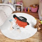 - RealHomes Dijital Baskılı Kaymaz Tabanlı Comfort Çocuk Odası Yuvarlak Halı - Realhomes  Fashion Girl Çocuk & Genç Odası Makinede Yıkanabilir Kaymaz Tabanlı Yuvarlak Çocuk Halısı Realhomes