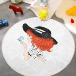 - RealHomes Dijital Baskılı Kaymaz Tabanlı Comfort Çocuk Odası Yuvarlak Halı - Realhomes  Fashion Girl Çocuk & Genç Odası Makinede Yıkanabilir Kaymaz Tabanlı Yuvarlak Çocuk Halısı Realhomes